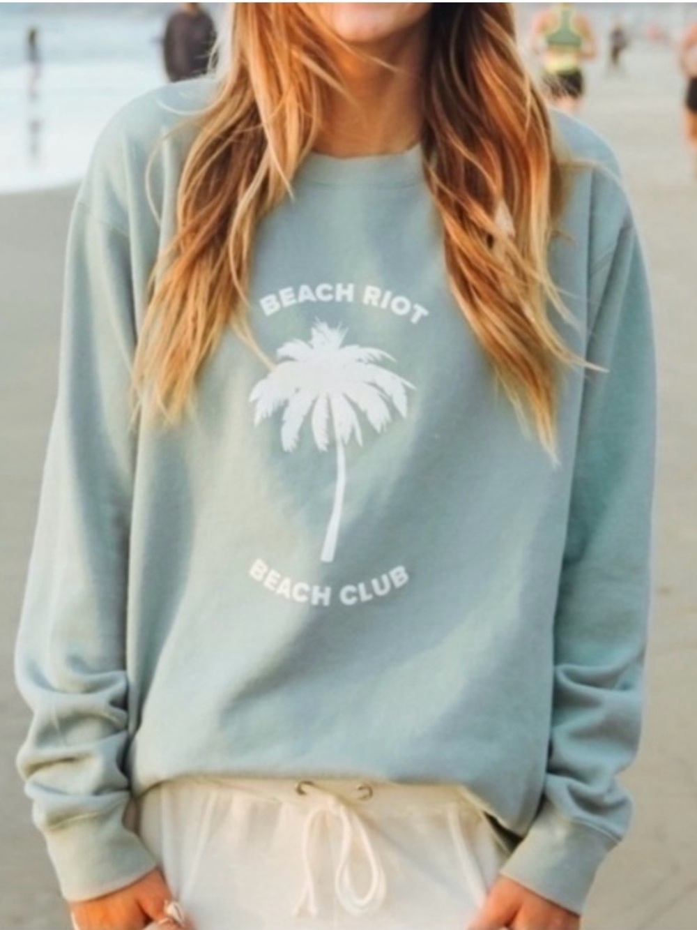 Beach Riot Beach Club Palm Tree 🌴 Oversized Pullover Sweatshirt Medium NEW - Picture 5 of 12